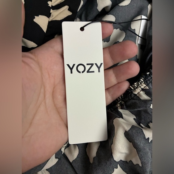 🆕Yozy Long Sleeve Stand Collar Mock Neck Flounce Sleeve Ruched Ruffle Dress L🆕 - Picture 16 of 16